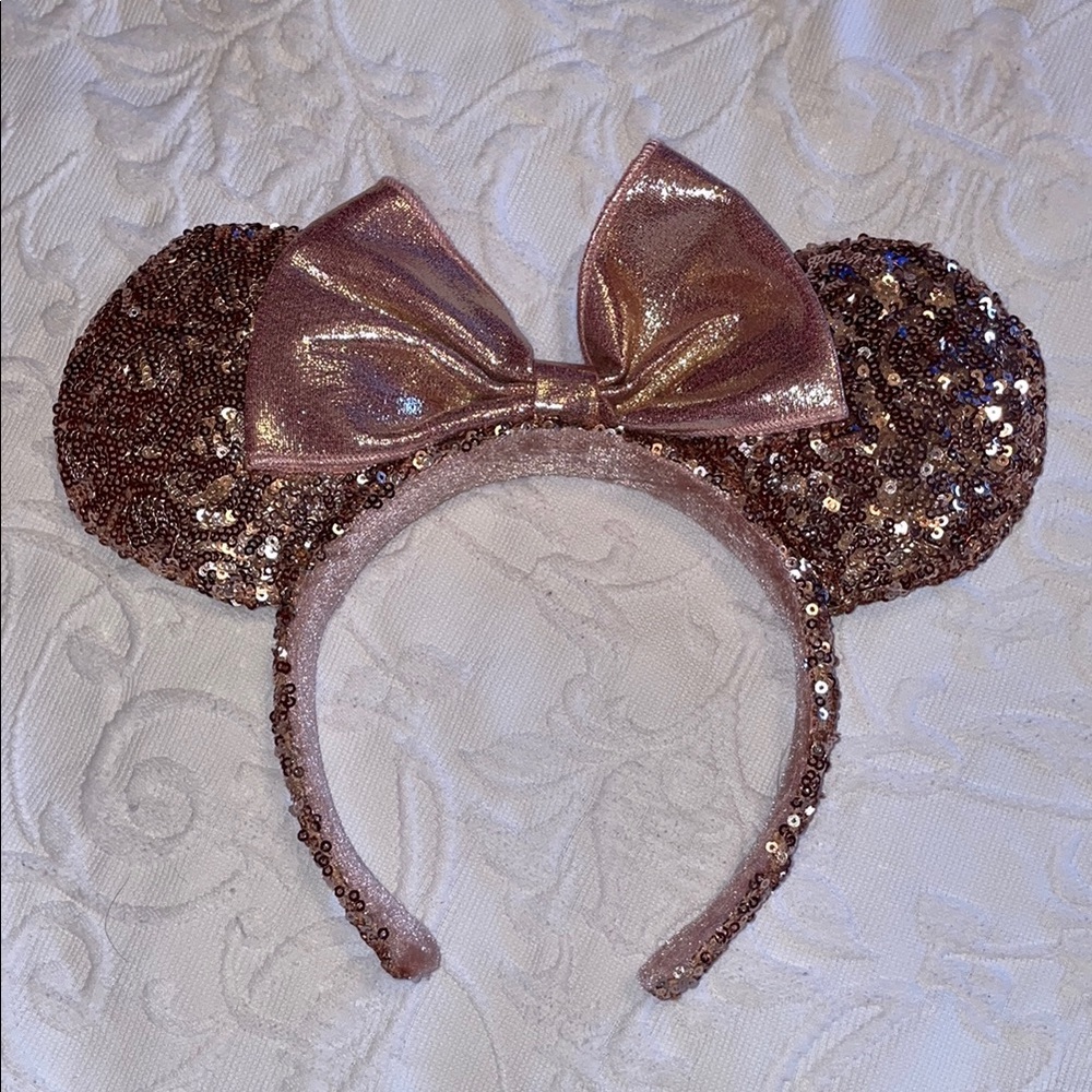 Pink sequin mini mouse Disney ears Disney shimmer ears